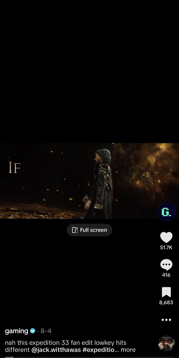 A cinematic game edit posted to a Vertiqal Studios gaming account, shown on a phone.